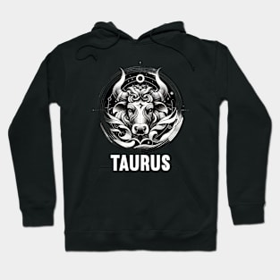 Monochrome Taurus Artistic Hoodie